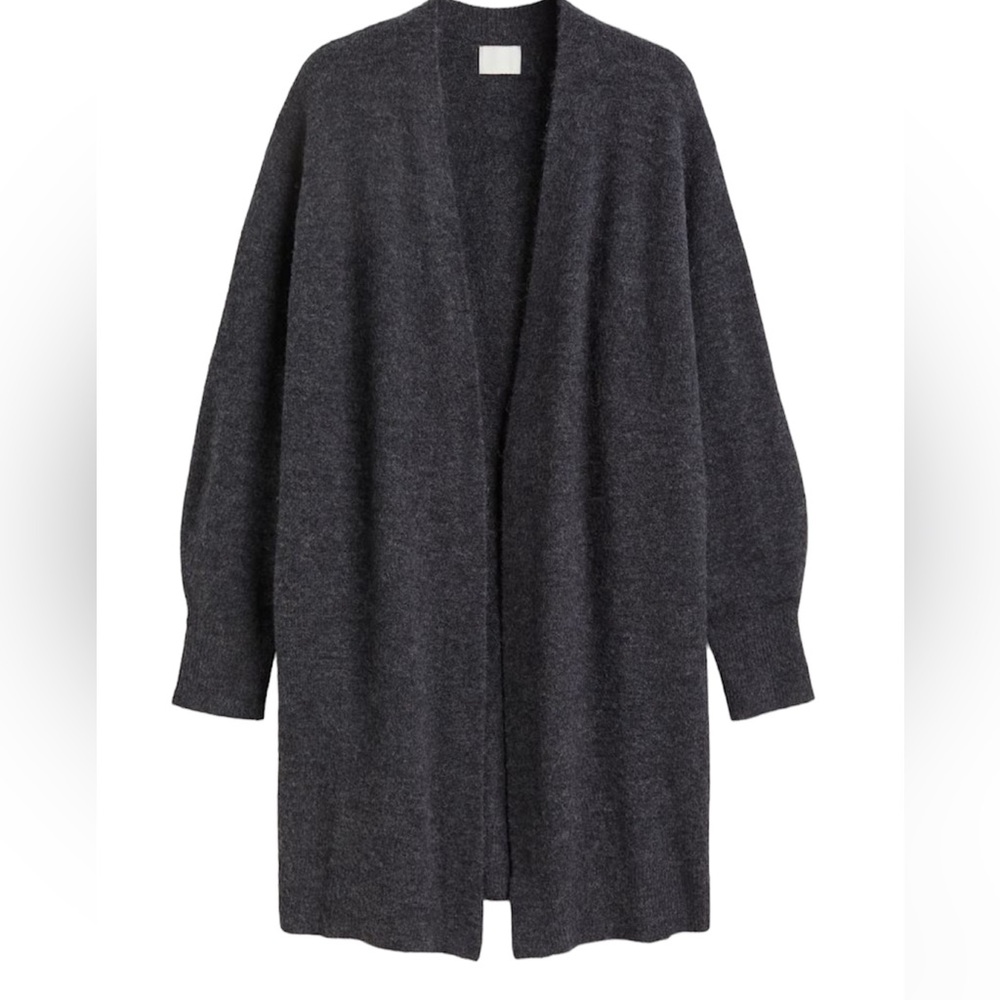 H&M Long Cardigan Dark Gray L